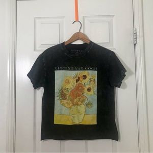 Vincent Van Gogh Sunflowers Cropped Tee